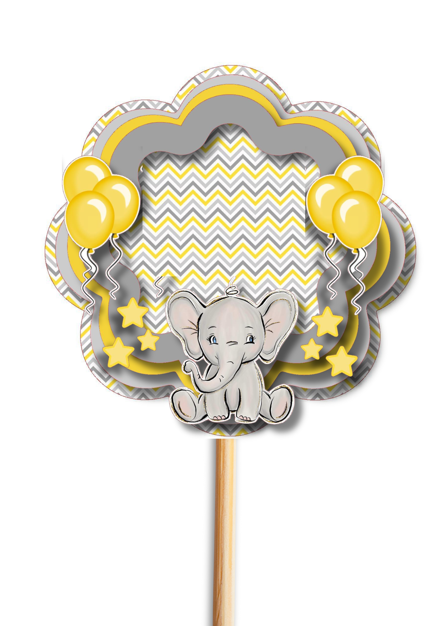 Baby Elephant 3D Cake Topper