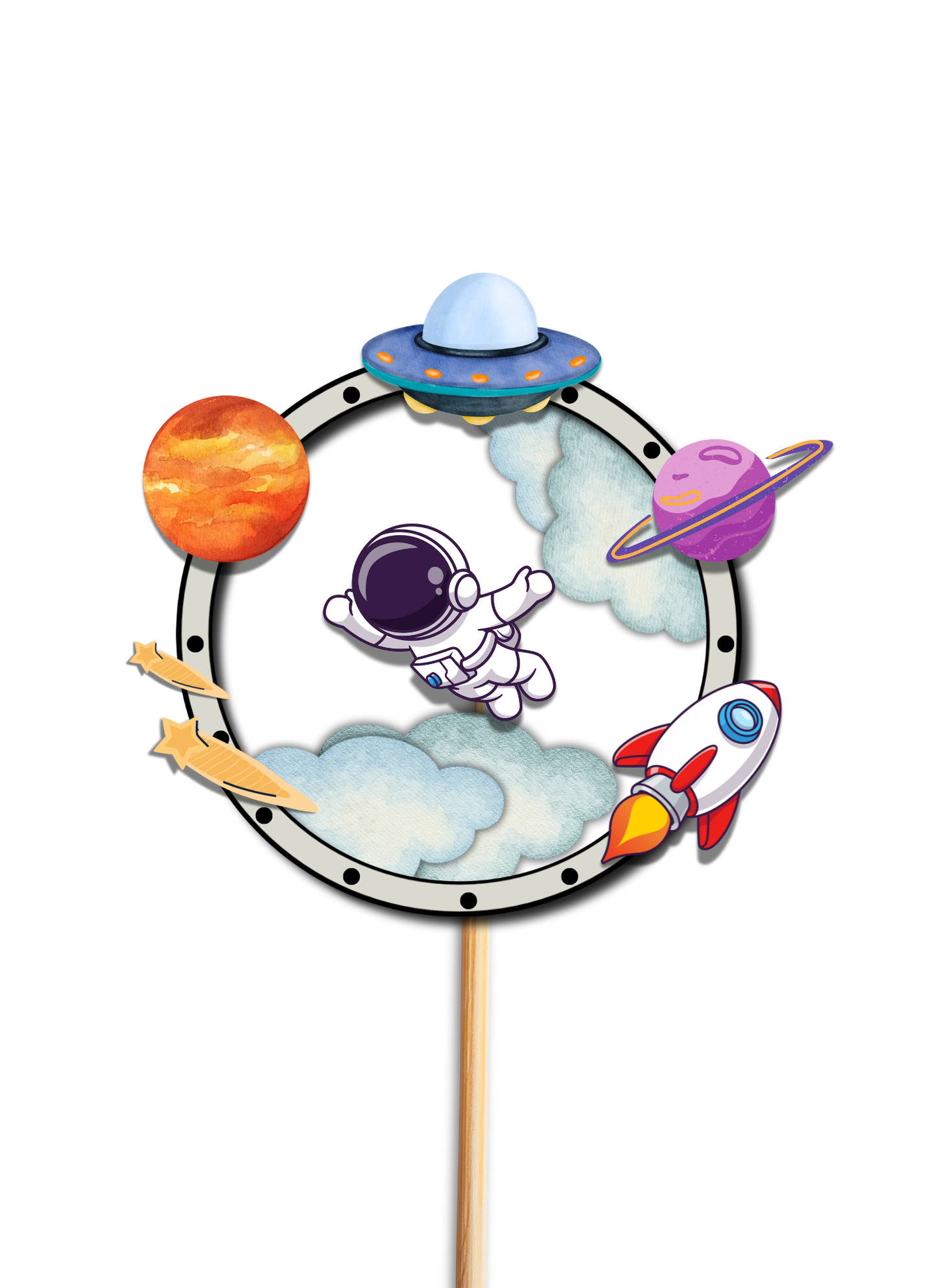 Space Adventure 3D Cake Topper